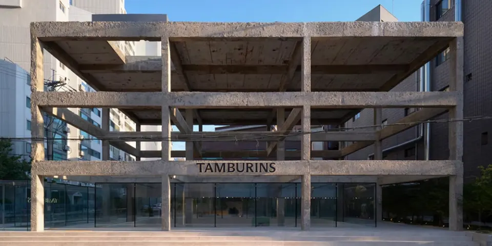 Tamburins store with an exposed concrete frame